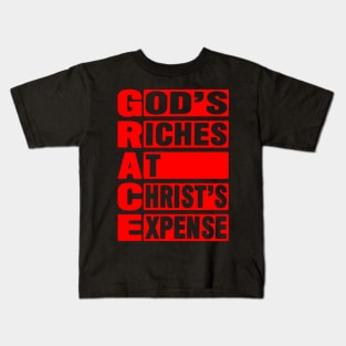 GRACE - God's Riches At Christ's Expense Kids T-Shirt
